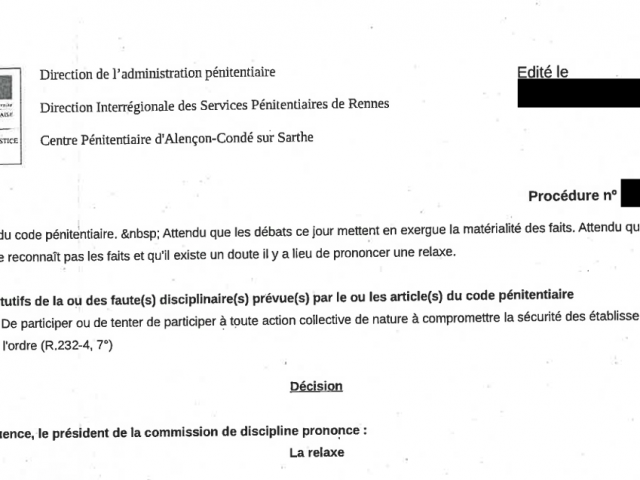 Je passe devant la commission de discipline en prison : comment obtenir la relaxe au prétoire ?
