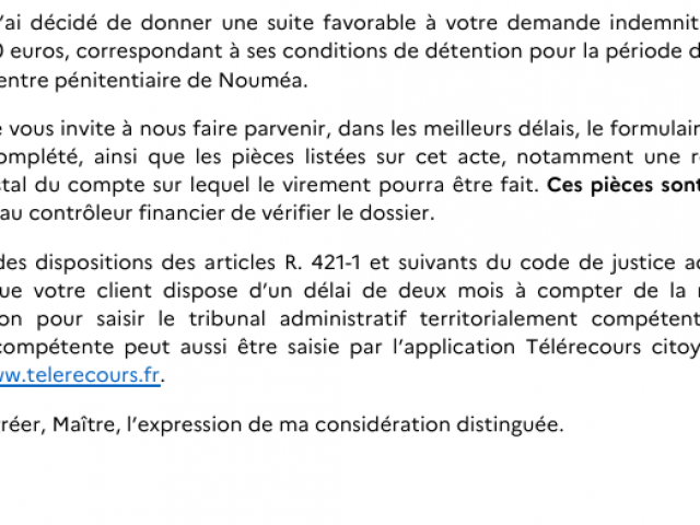 Comment obtenir une indemnisation de la part de l'administration pénitentiaire ?