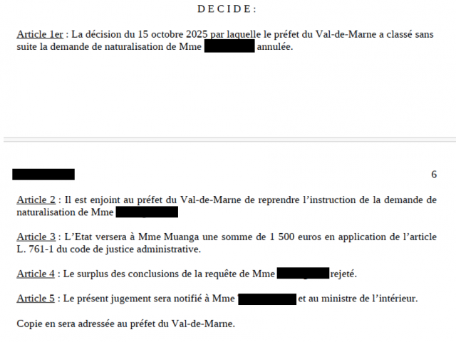 Me SALKAZANOV fait annuler une décision de classement sans suite de naturalisation