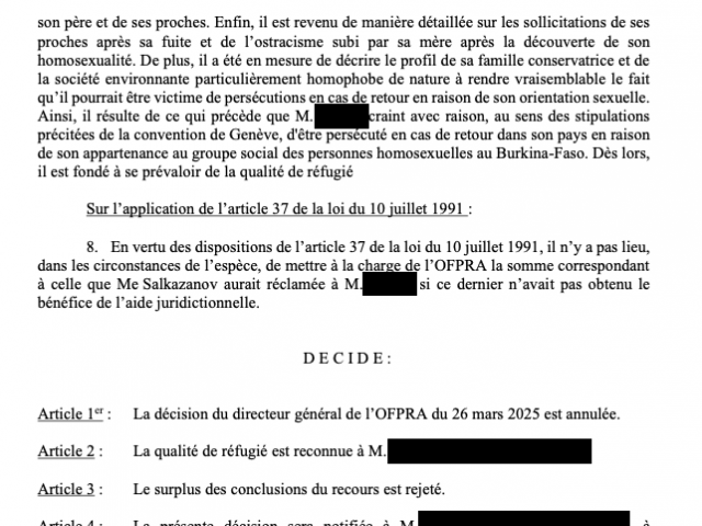 Me Salkazanov avocat en droit d'asile obtient le statut de réfugié - Burkina Faso