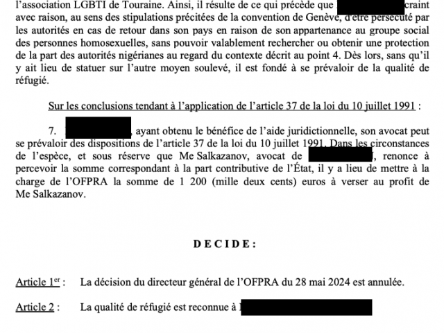 Me Salkazanov avocat en droit d'asile obtient le statut de réfugié pour un Nigérian