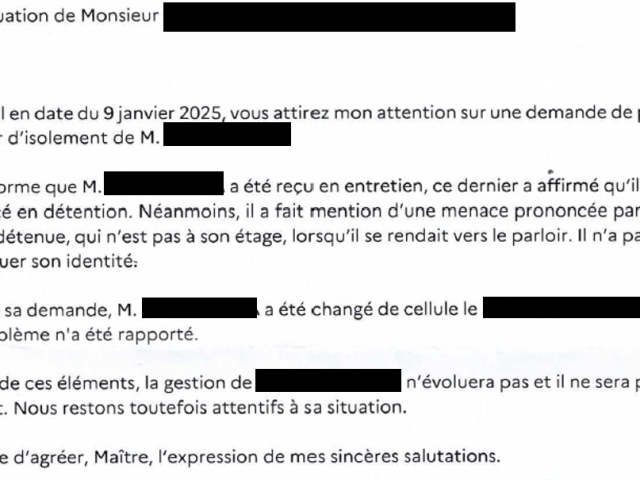Me SALKAZANOV avocat des détenus obtient la levée d'isolement d'un détenu en prison